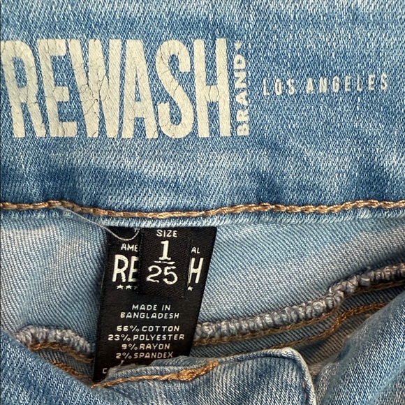 Rewash Light Blue Flare Jeans with Distressed Hem - Picture 2 of 4